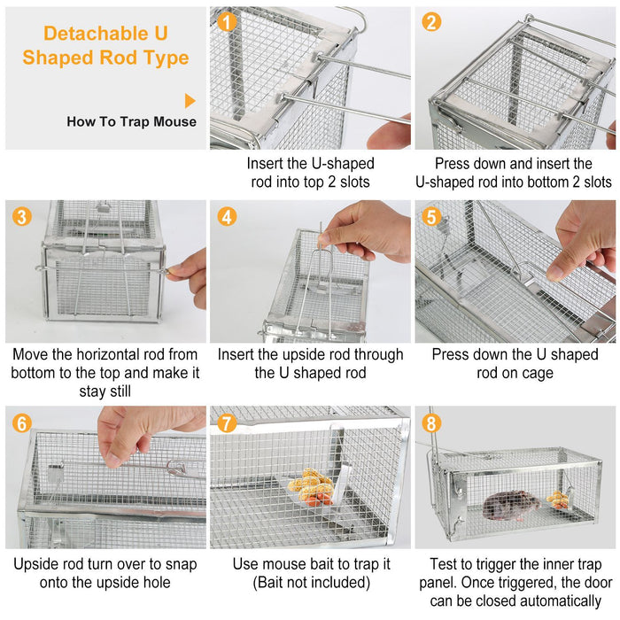 Rat Trap Cage Humane Live Rodent Trap Cage Mouse Control Bait Catch