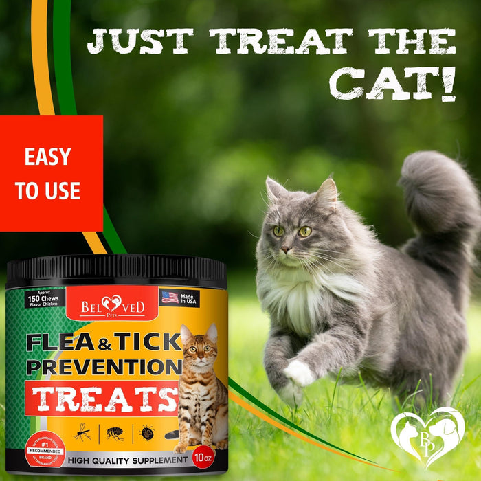 Flea and Tick Prevention Chewable Pills for Dogs and Cats Revolution Oral Flea Treatment for Pets Pest Control Natural Defense Chewables Small Tablets Chicken FLavor for Cats