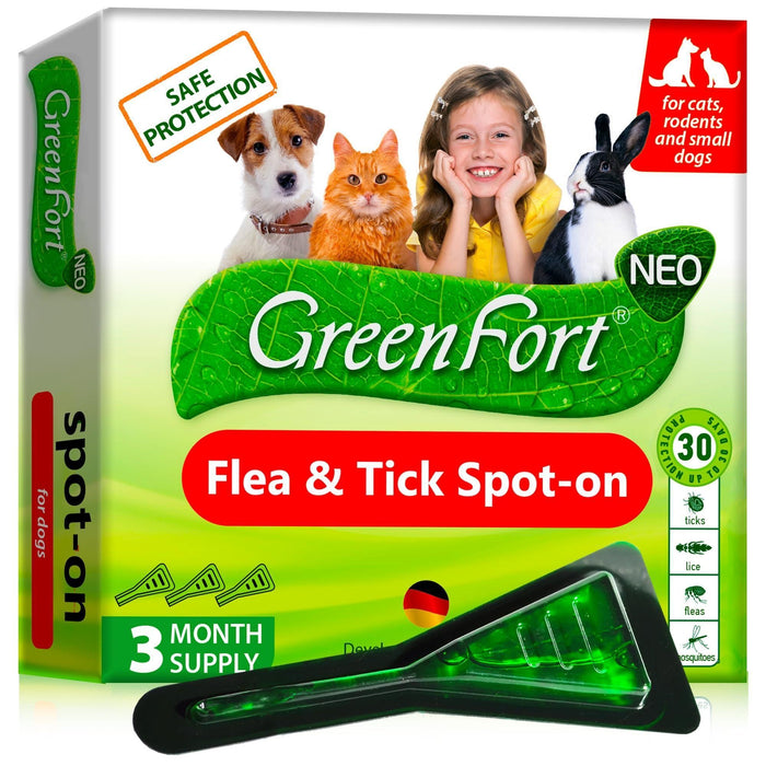 Flea and Tick Prevention for Dogs Cats Rabbits Natural Flea Treatment Home Pest Control Topical Flea Mosquito Repellent for Puppy Kitten 3 Drops for Small and Large Pet