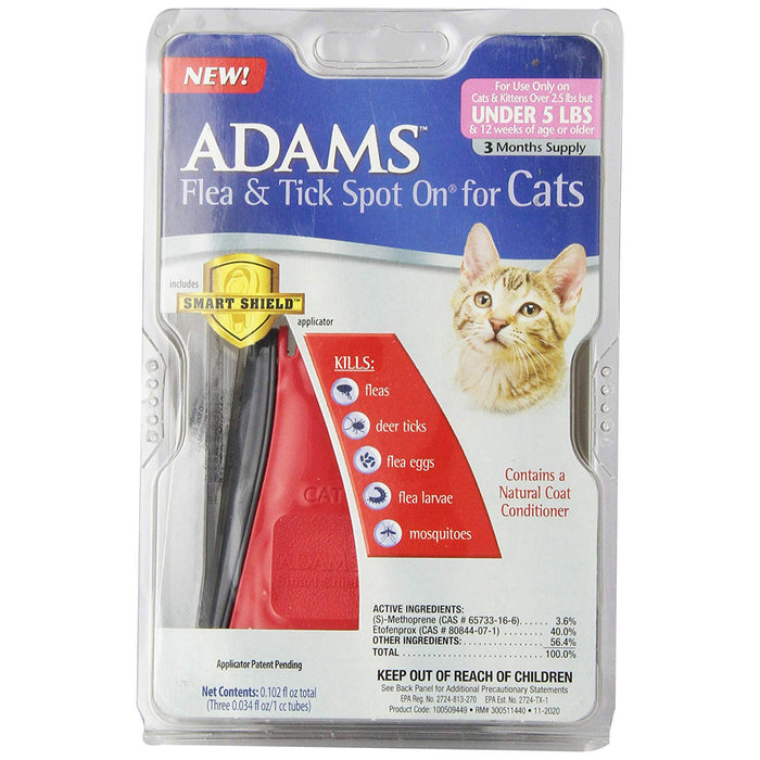 Flea and Tick Spot on Cats Under 5 lbs. 3 Month Supply