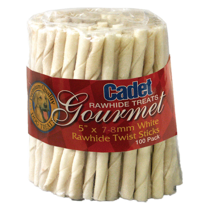 Rawhide Twist Sticks 5 inches 100 pack