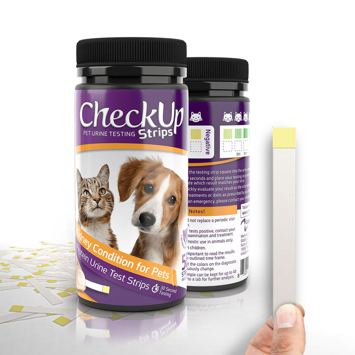 CheckUp Dog and Cat Urine Testing Strips for Detection of Kidney Condition 50 count