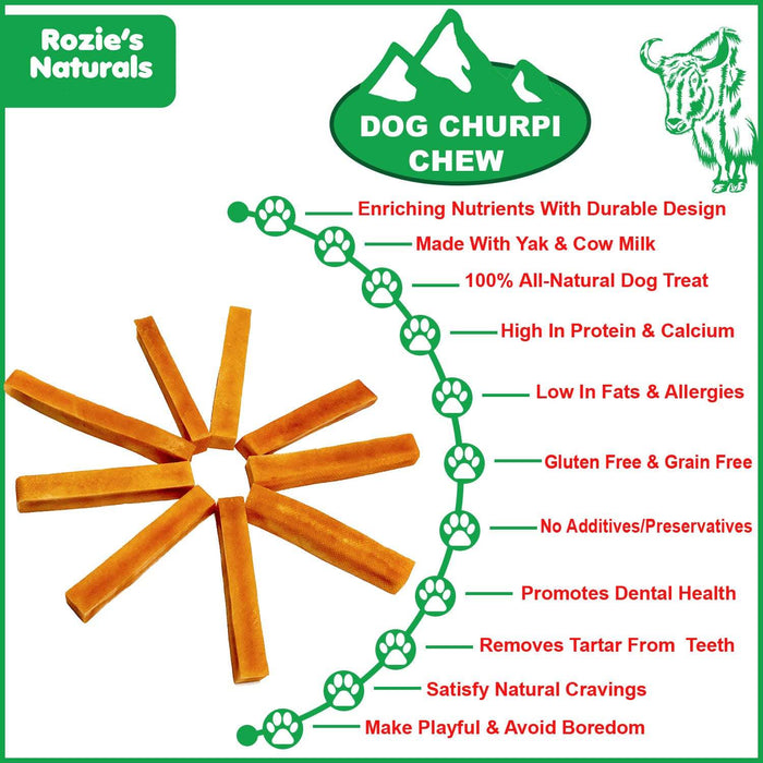 Dog Churpi Chew-100% Natural;  Himalayan Yak Cheese Churpi Dog Treat & Chews;  Grain-Free;  Gluten-Free;  Dental Chews;  2 Count;  Medium-5.5 oz