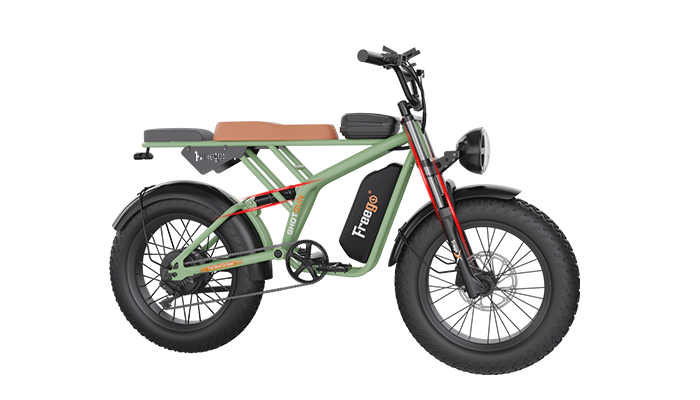 GT02 Pro (Camouflage Green) Fat Tires Off Road Electric Bike 1400W Powerful Motor 7 Speed Gears