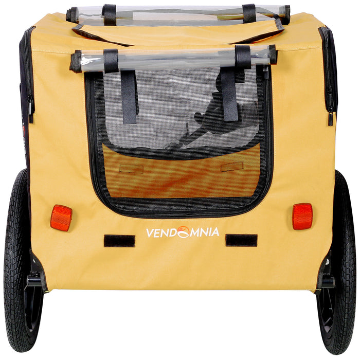 Yellow Outdoor Heavy Duty Foldable Utility Pet Stroller Dog Carriers Bicycle Trailer