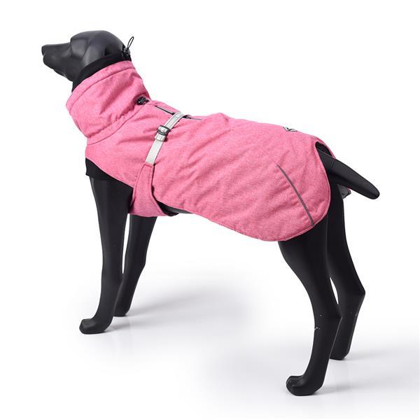 New Style Dog Winter Jacket with Waterproof Warm Polyester Filling Fabric-(pink , size XL)