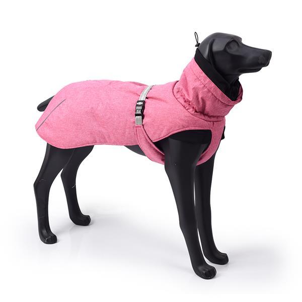 New Style Dog Winter Jacket with Waterproof Warm Polyester Filling Fabric-(pink , size XL)