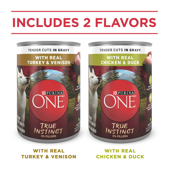 Purina One True Instinct Wet Dog Food Variety Pack High Protein 13 oz Cans (6 Pack)