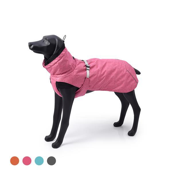 New Style Dog Winter Jacket with Waterproof Warm Polyester Filling Fabric-(pink, size L)