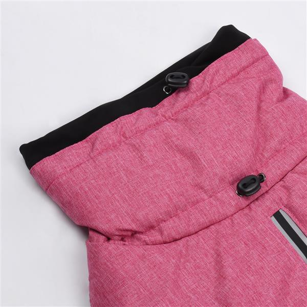 New Style Dog Winter Jacket with Waterproof Warm Polyester Filling Fabric-(pink, size M)