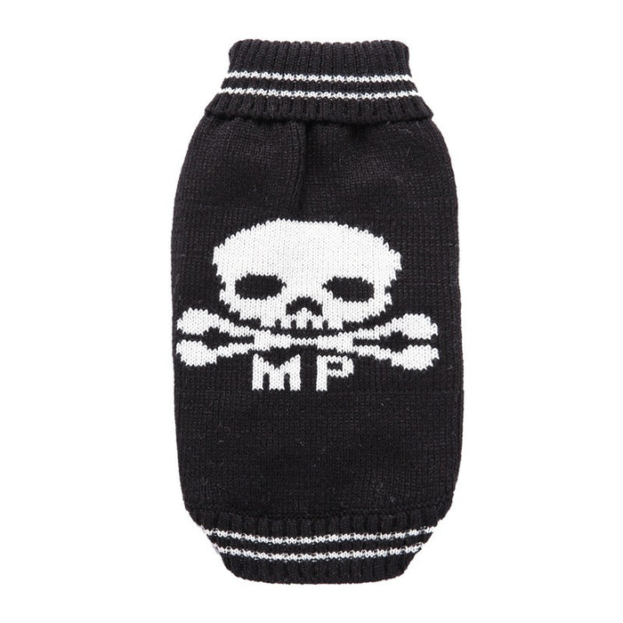 Pet Dog Halloween Costume Pumpkin Skull Death Pattern Pet Knit Sweater