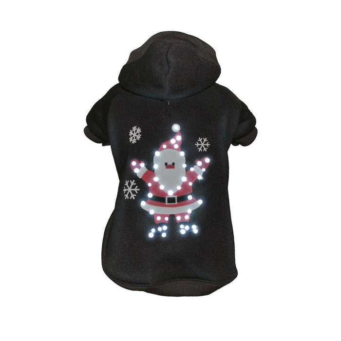 Pet Life LED Lighting Juggling Santa Hooded Sweater Pet Costume