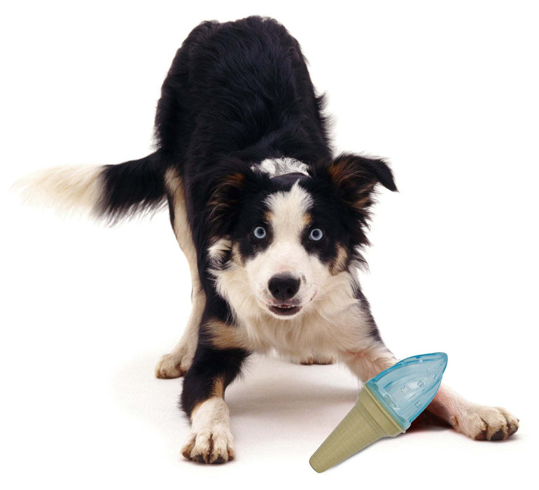 Pet Life Ice Cream Cone Popsicle Cooling 'Lick And Gnaw' Water Fillable And Freezable Rubberized Dog Chew And Teether Toy