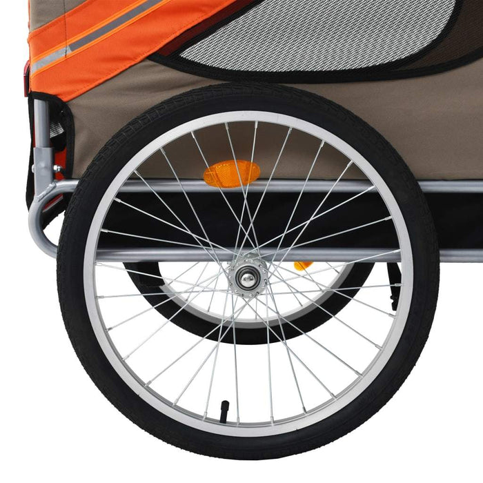 Dog Bike Trailer Orange and Gray