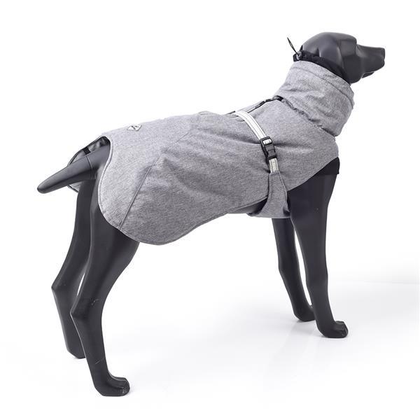 New Style Dog Winter Jacket with Waterproof Warm Polyester Filling Fabric-(Gary , size XL)