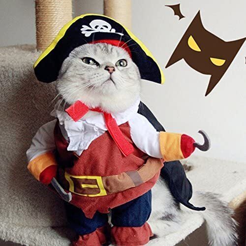 Funny Pet Clothes Pirate Dog Cat Costume Suit