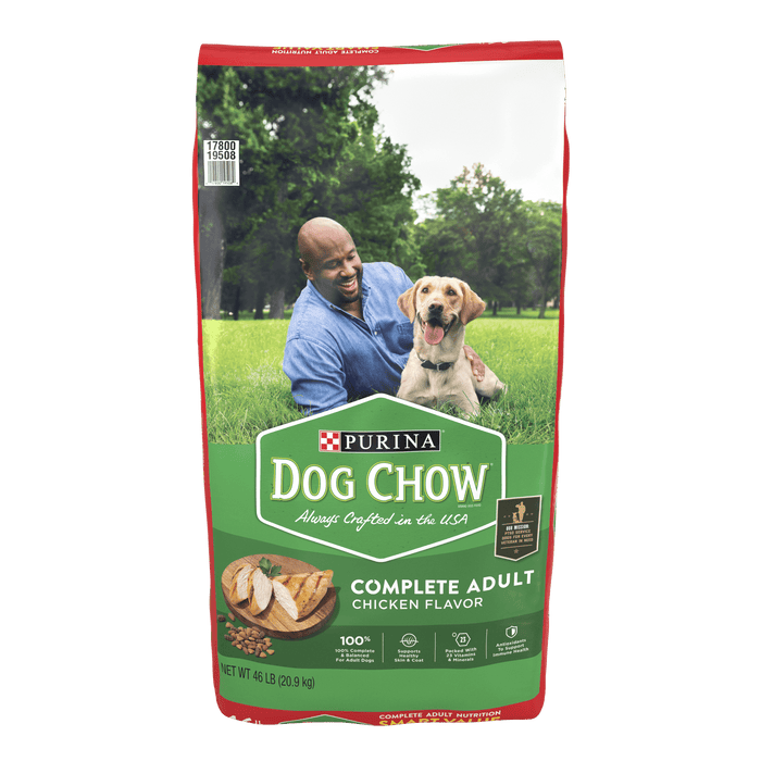 Purina Dog Chow Complete Adult Dry Dog Food Kibble With Chicken Flavor 46 lb Bag