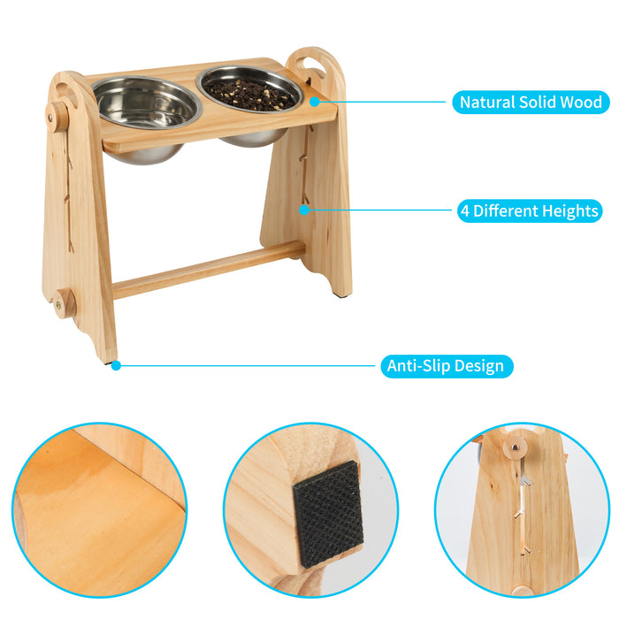 Elevated Dog Bowls for Medium Large Sized Dogs, Adjustable Heights Raised Dog Feeder Bowl with Stand for Food & Water