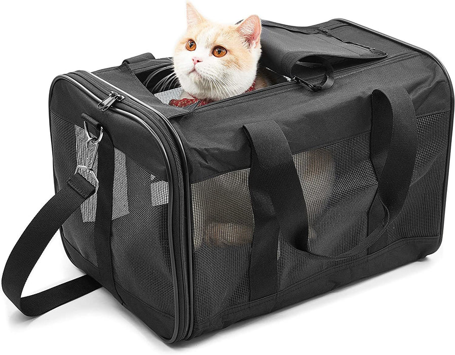 ScratchMe Pet Travel Carrier Soft Sided Portable Bag for Cats, Small Dogs, Kittens or Puppies, Collapsible, Durable, Airline Approved, Travel Friendly, Carry Your Pet with You Safely and Comfortably