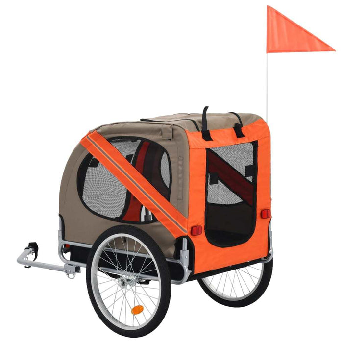 Dog Bike Trailer Orange and Gray