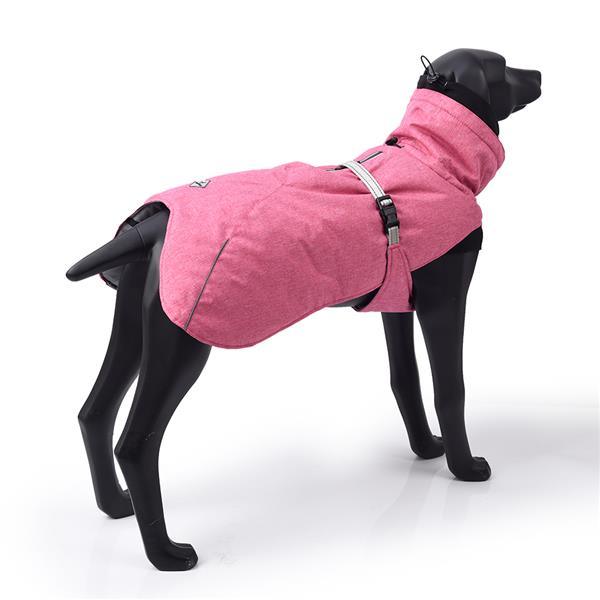 New Style Dog Winter Jacket with Waterproof Warm Polyester Filling Fabric-(pink, size S)