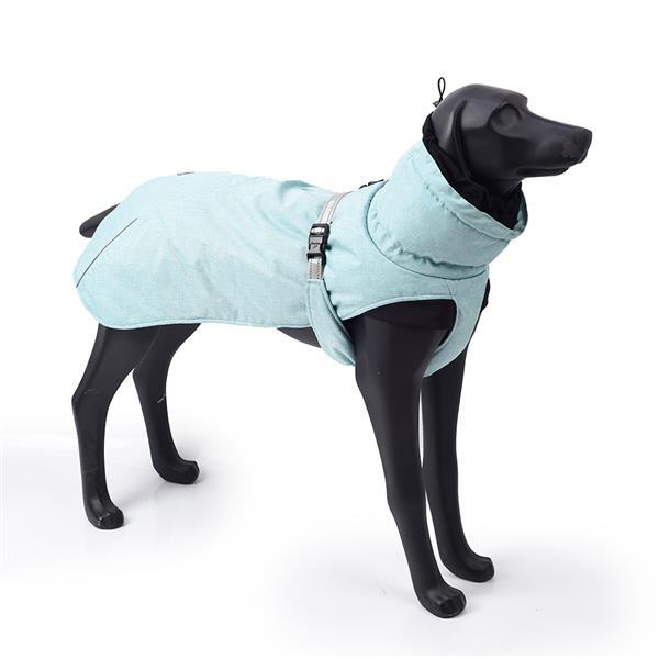 New Style Dog Winter Jacket with Waterproof Warm Polyester Filling Fabric-(blue , size M)