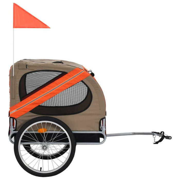 Dog Bike Trailer Orange and Gray