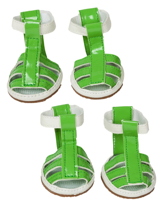 Buckle-Supportive Pvc Waterproof Pet Sandals Shoes - Set Of 4